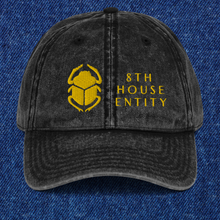 Load image into Gallery viewer, 8th House Entity - BLACK Vintage Cotton Twill Cap
