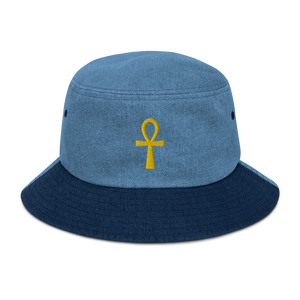 Ankh - Color Block Denim Bucket Hat