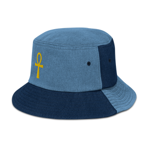 Ankh - Color Block Denim Bucket Hat