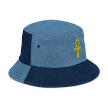 Load image into Gallery viewer, Ankh - Color Block Denim Bucket Hat
