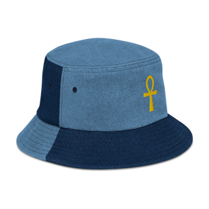 Ankh - Color Block Denim Bucket Hat